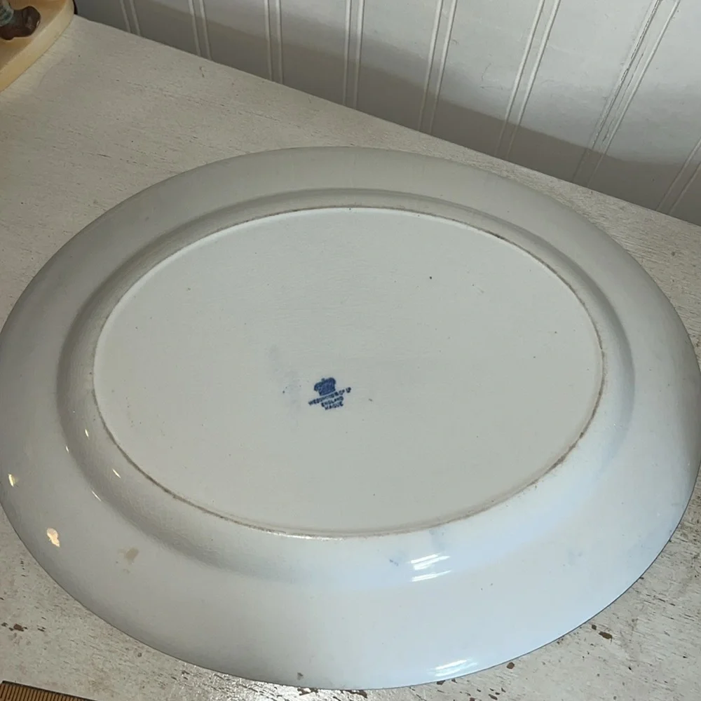 Antique Wedgwood Hague England blue delft Holland Dutch windmill platter